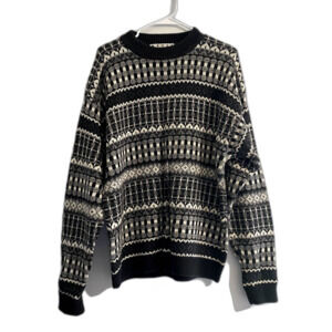 Vintage Basix Fenn Wright Manson Sweater Black Gray Grandpacore Size Large‎